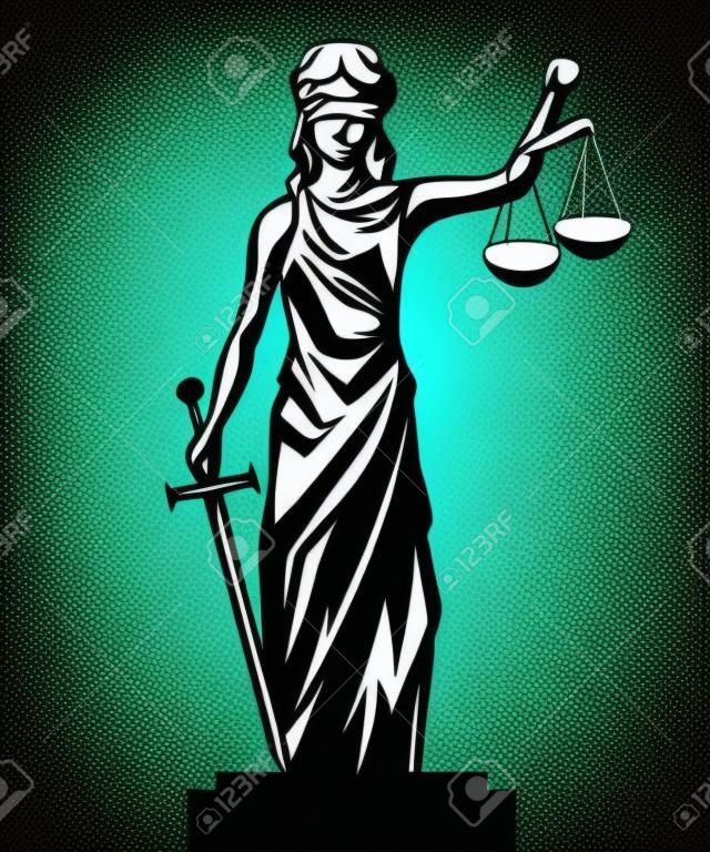 Femida - lady sprawiedliwości, ilustracji grafikę wektorową