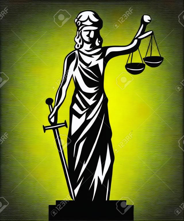 Femida - lady sprawiedliwości, ilustracji grafikę wektorową