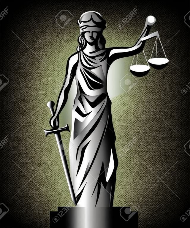 Femida - Lady Justice, vecteur graphique illustration