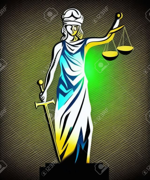 Femida - lady justice,  graphic vector illustration