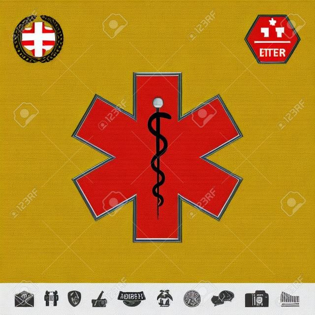 Medical symbol of the Emergency - Star of Life icon