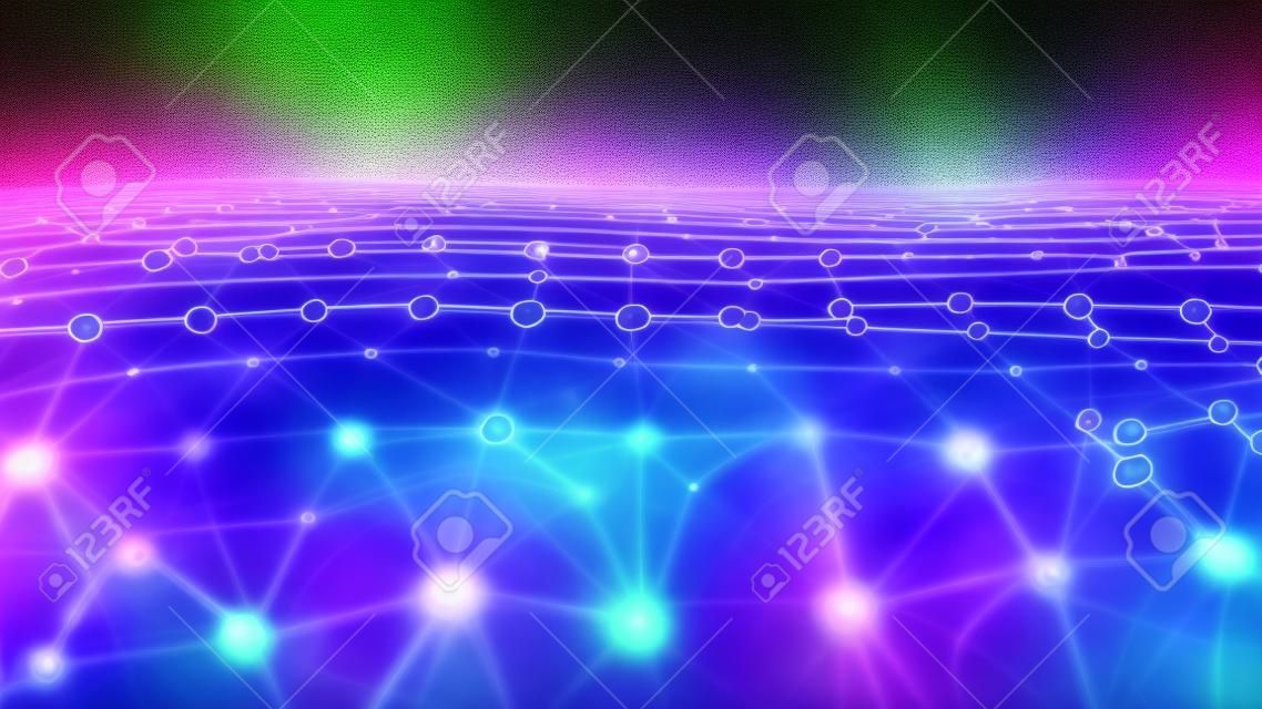Digital background of abstract molecular network.