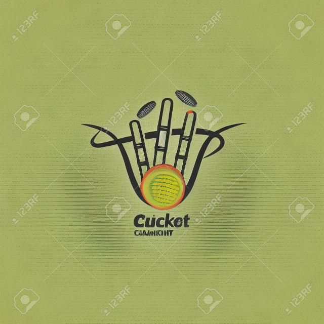illustration of wicket and ball cricket championship sports