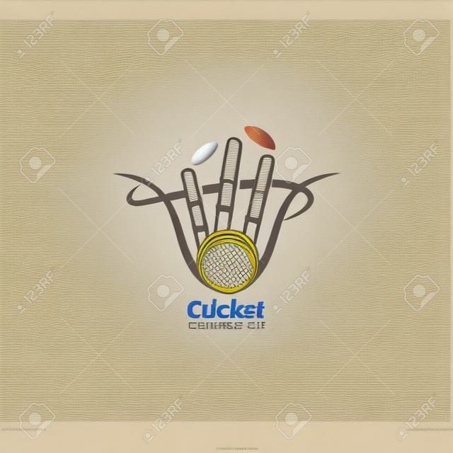 illustratie van wicket en bal cricket kampioenschap sporten