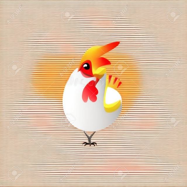 Минимальный логотип сердитой красной курицы векторные иллюстрации.