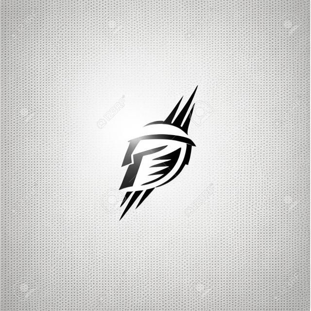Gladiator spartan logo on white background vector illustration design.