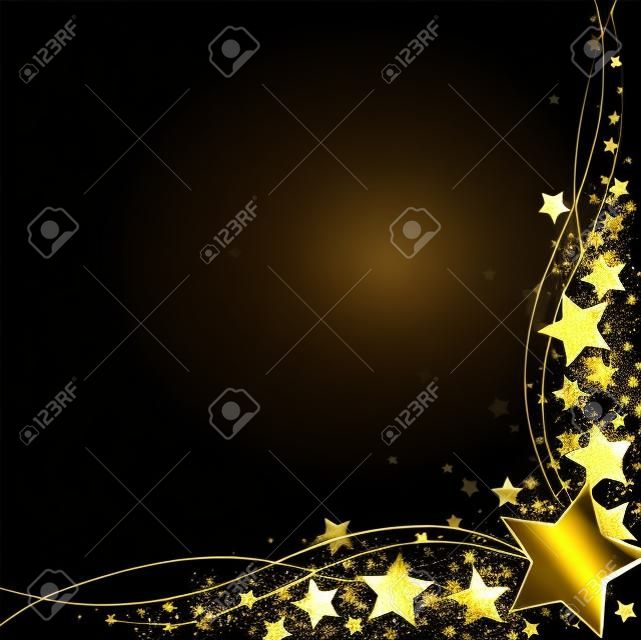 кадр золотыми звездами на черном фоне