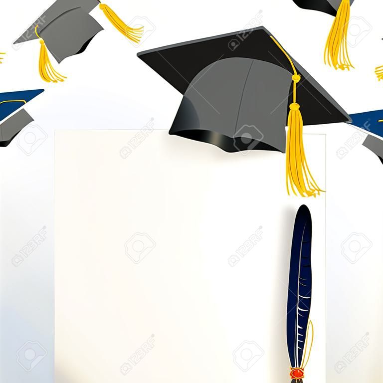 diploma di laurea e laurea cappello su uno sfondo chiaro