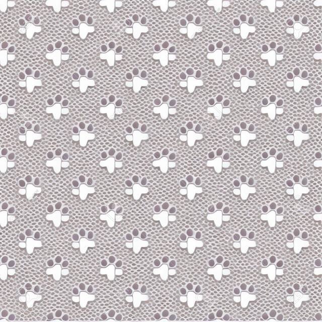 Paw print seamless pattern. Pet vector background.