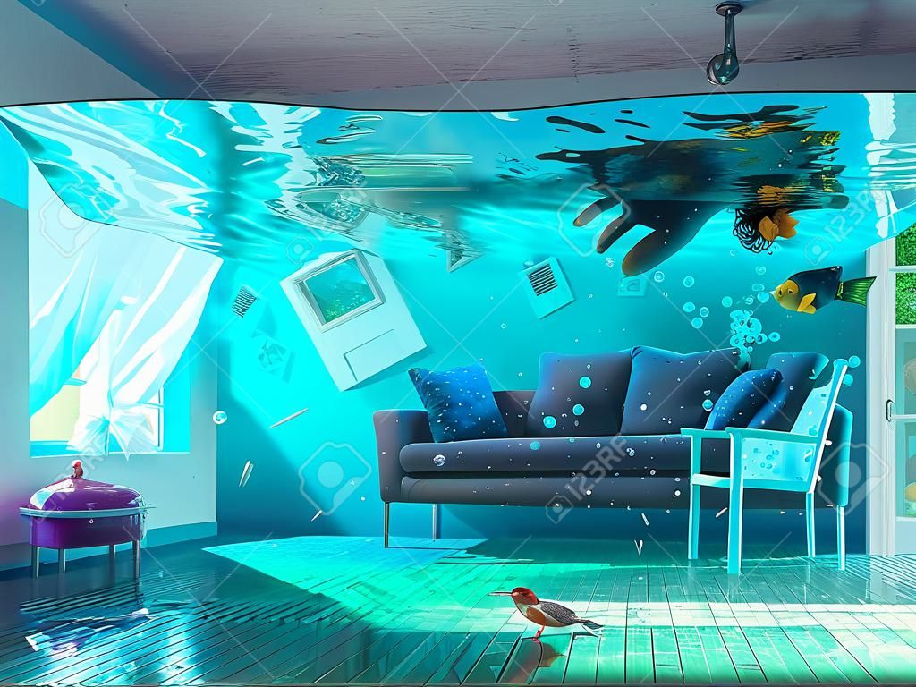水下3D室内概念