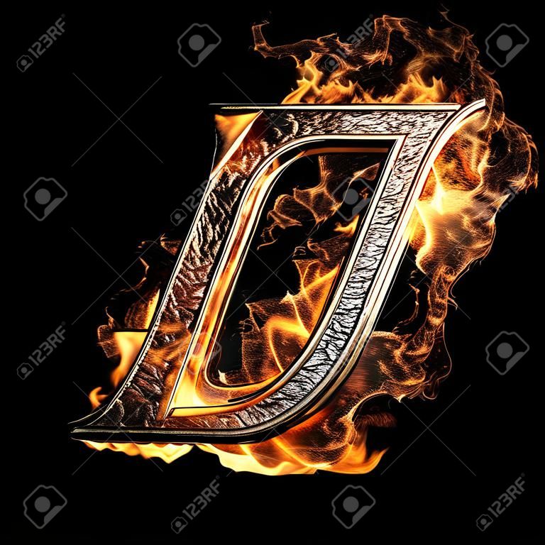 Lettera brucia realizzato in grafica 3D