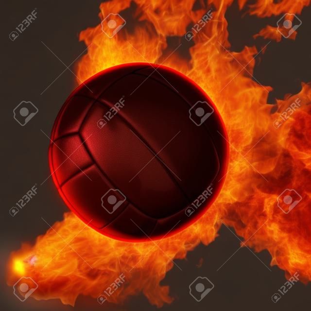 Volleyball Ball im Feuer gemacht in 3D