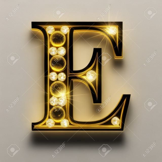 e izolált arany betűkkel gyémánttal fekete