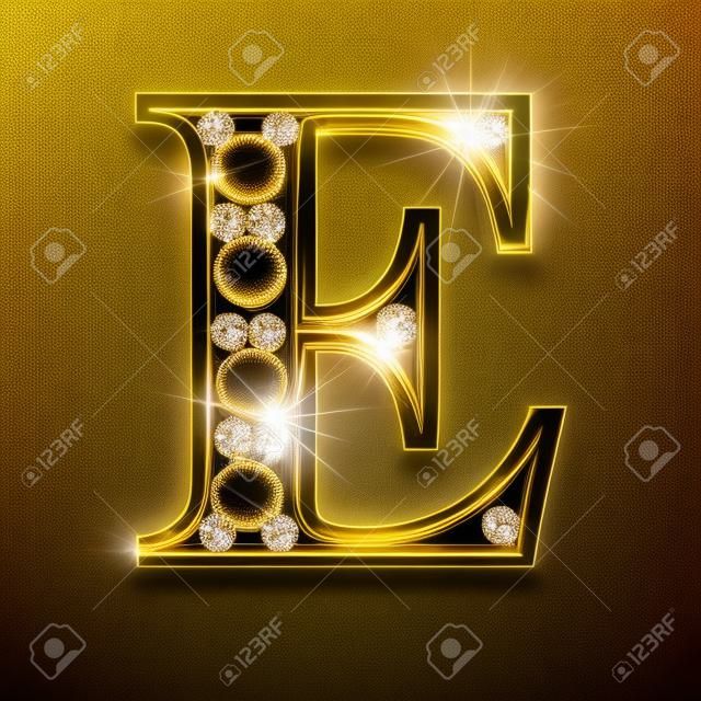 e izolált arany betűkkel gyémánttal fekete