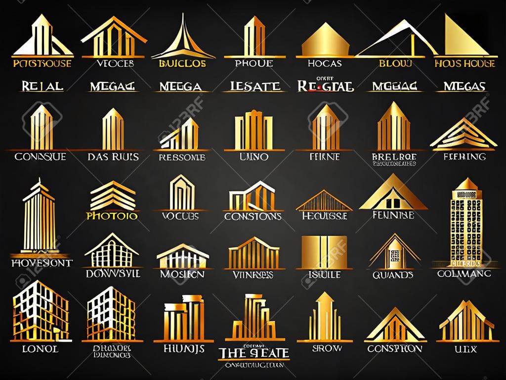 Big Set and Mega Group, Real Estate, Building and Construction Vector