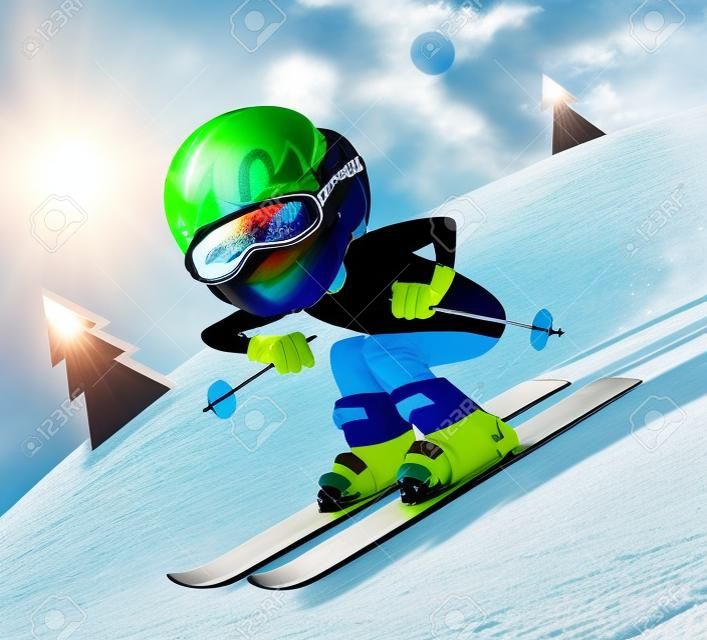 ski alpin en hiver