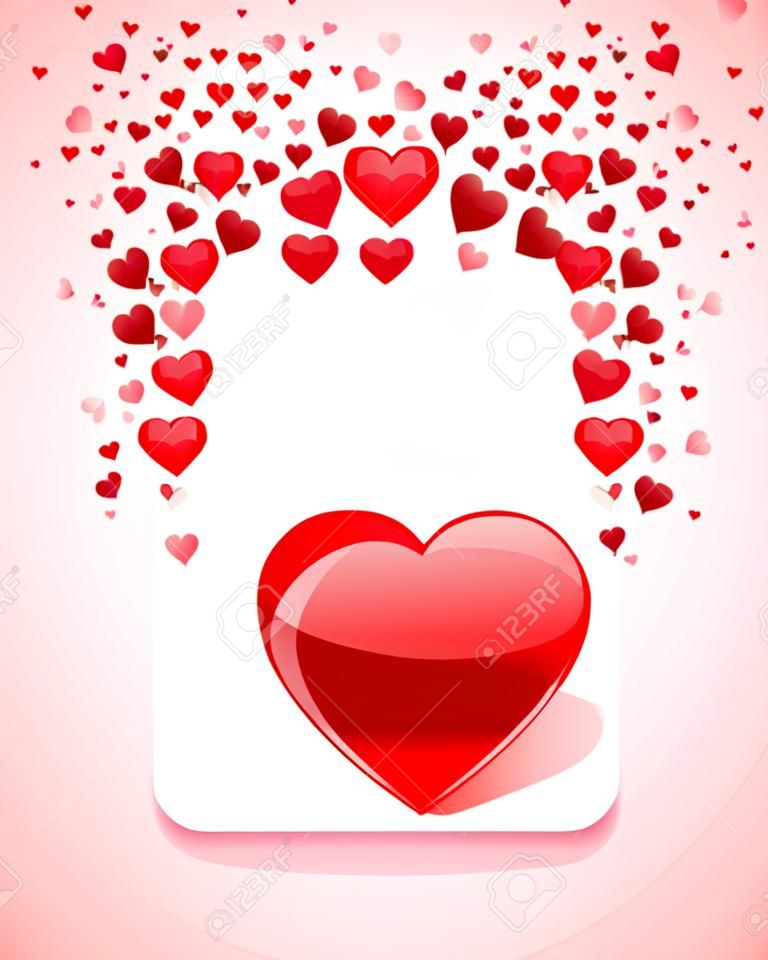 Coeur avec la carte de la Saint-Valentin vecteur de fond jours