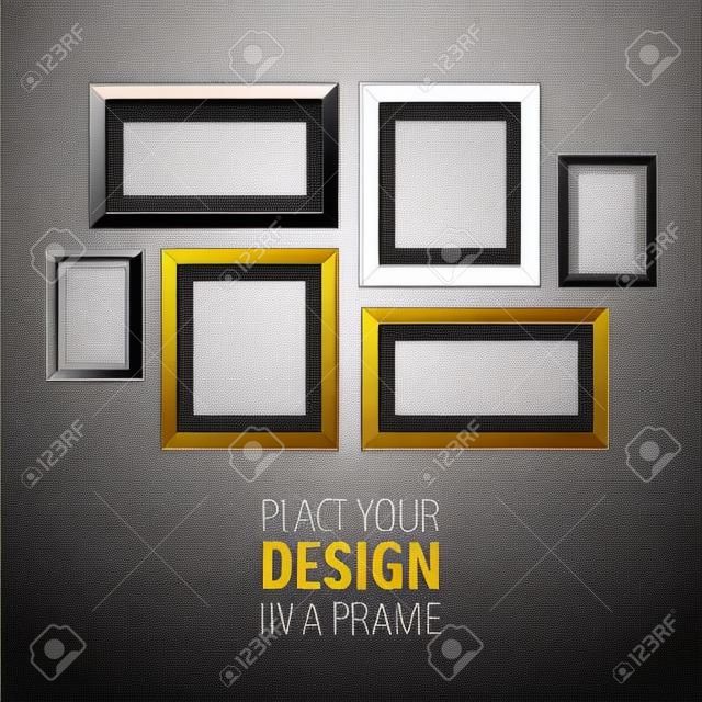 Vector Set of Picture Frame. Template for you design