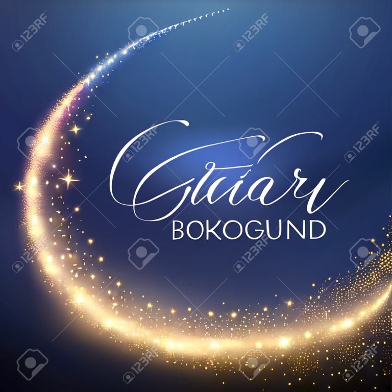 Starry Background Glitter Trail. Vector illustration EPS10