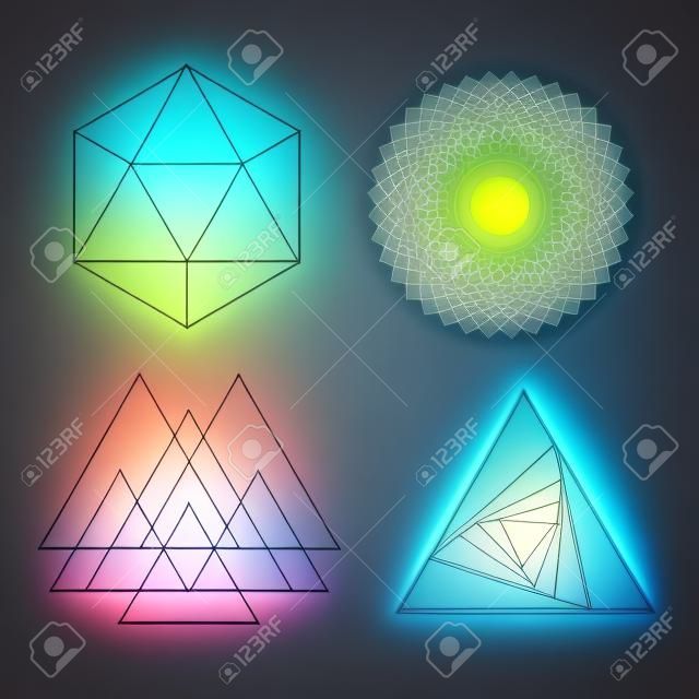 Glowing geometric shapes
