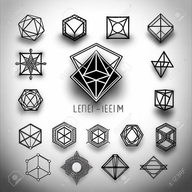 Heilige Geometrie Formen, Formen von Linien, Logo, Zeichen, Symbol