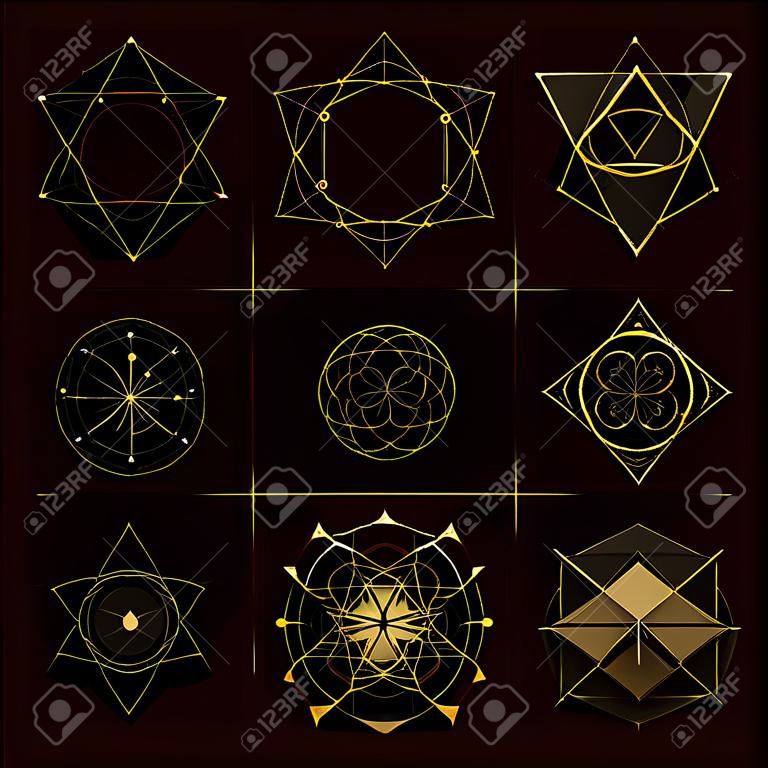 Szakrális geometria formák, alakzatok vonalak, logó, jel, szimbólum.