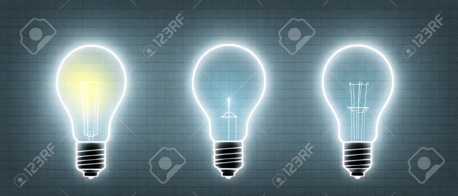Light bulb. Realistic style lamp. Vector isolated