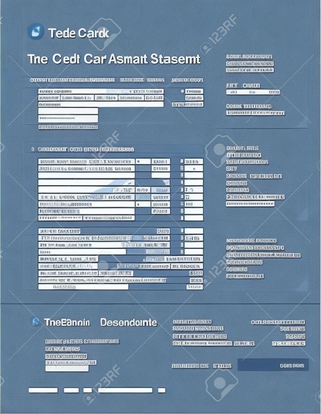 Tarjeta de crédito Estado de Cuenta del Banco de Finanzas Plantilla de documento
