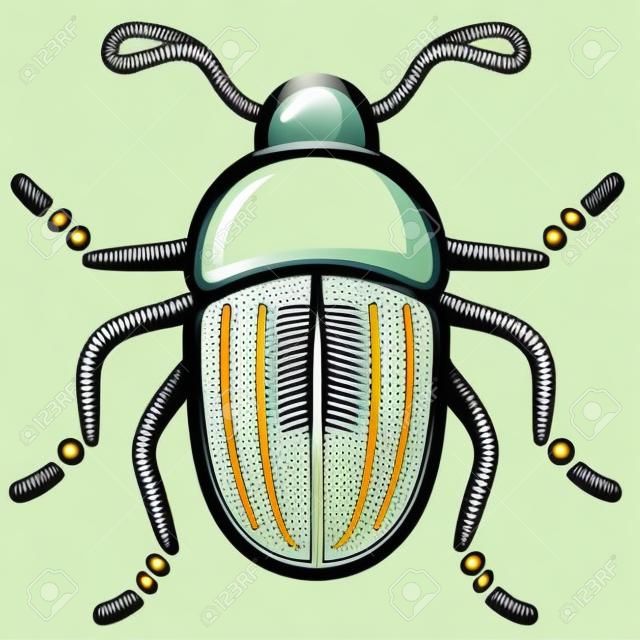 insect icon arthropod invertebrate beetle vector illustration minimalist