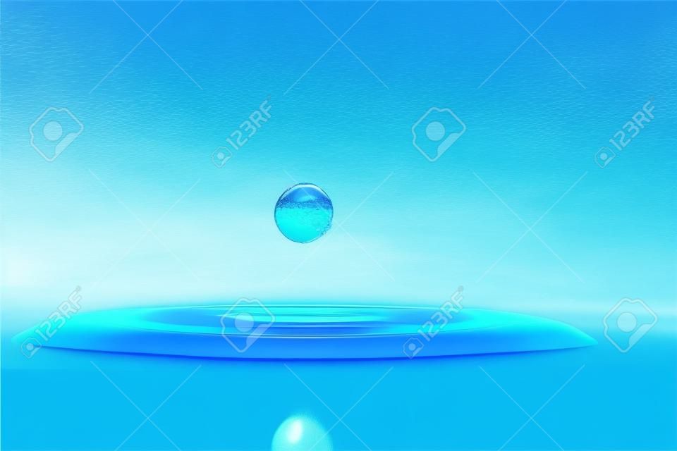 поверхность капли жидкости синий брызг воды пульсации питья