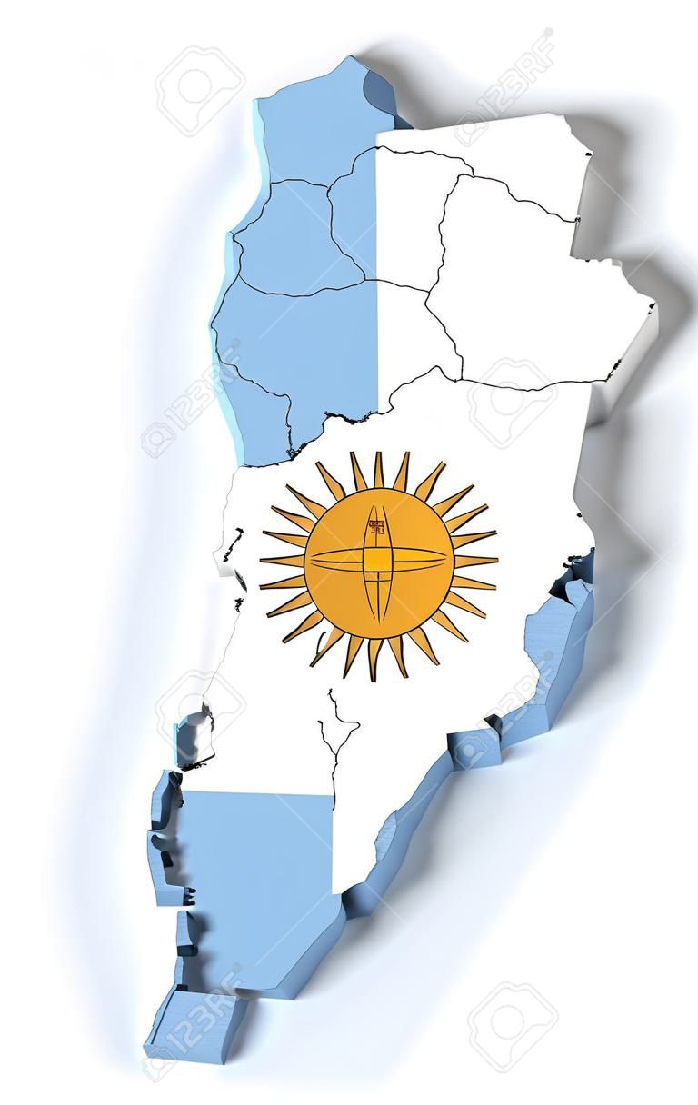 アルゼンチンの 3 D マップ