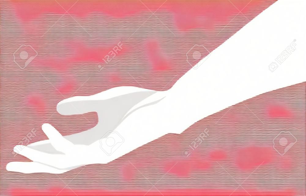 Human palma hacia arriba la mano. Ilustración del vector para un diseño básico.