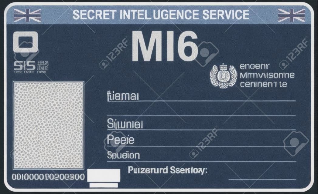 Die Identität ein Geheimagent des MI 6. Bescheinigung Secret Intelligence Service in England.