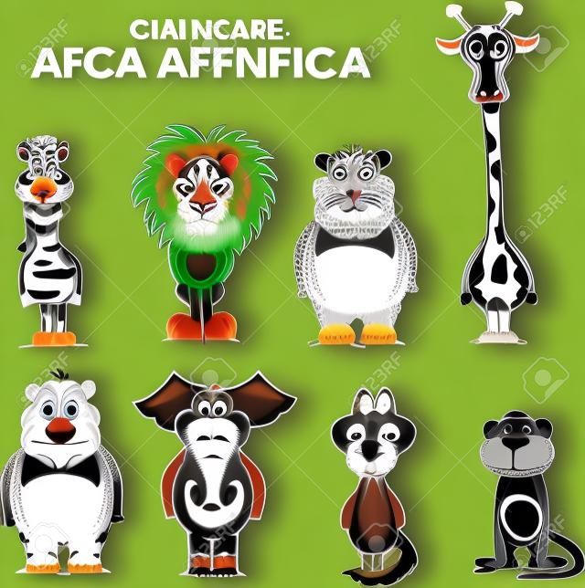 Animales de dibujos animados de África