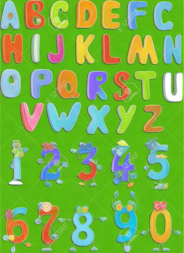L'alphabet et les chiffres pour la conception de votre