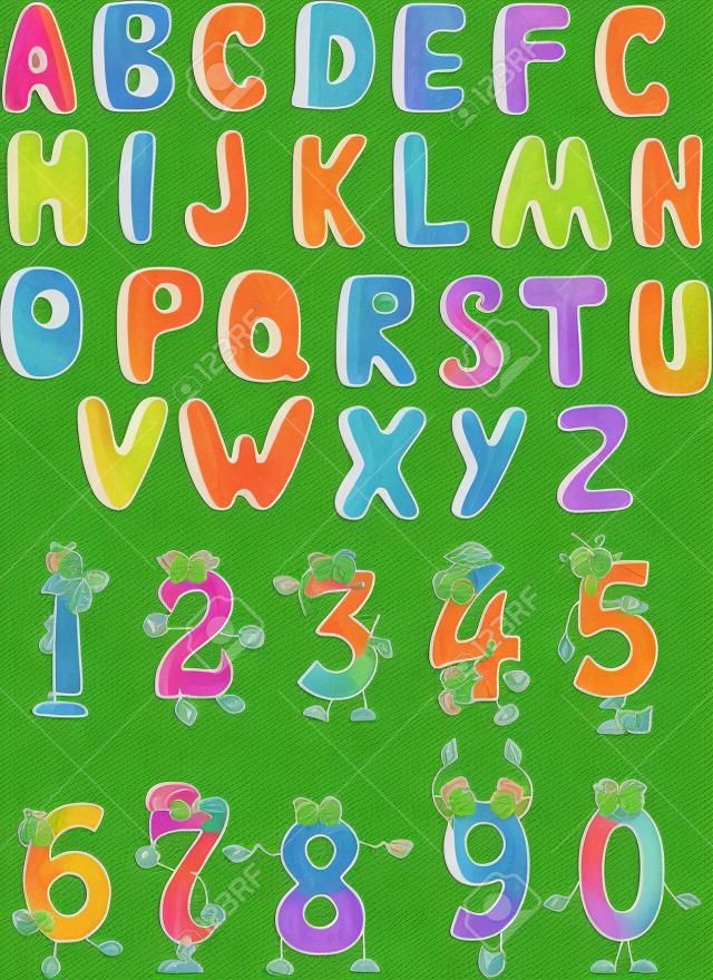 El alfabeto y los números para su diseño