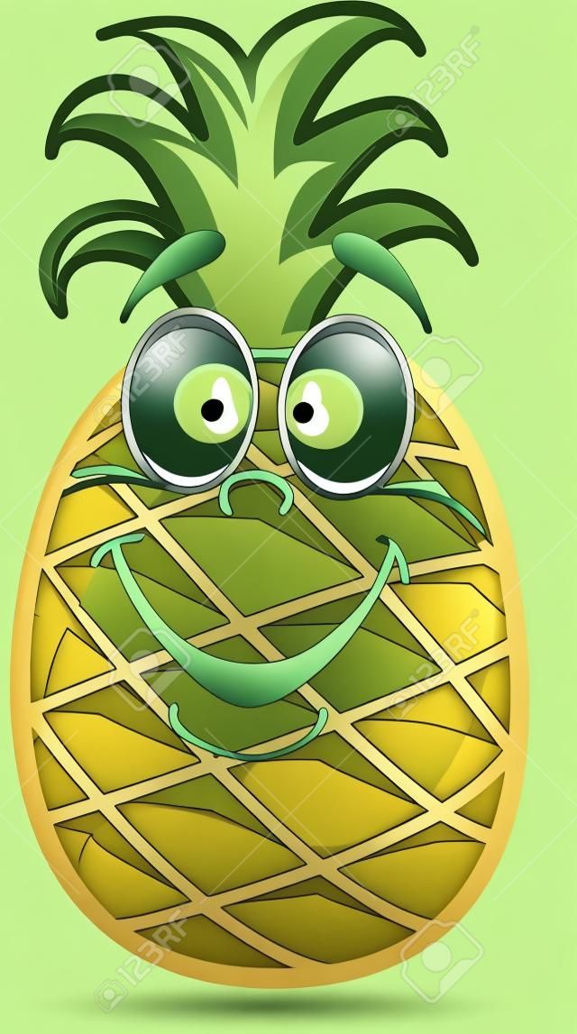 Cartoon pineapple with emotions 