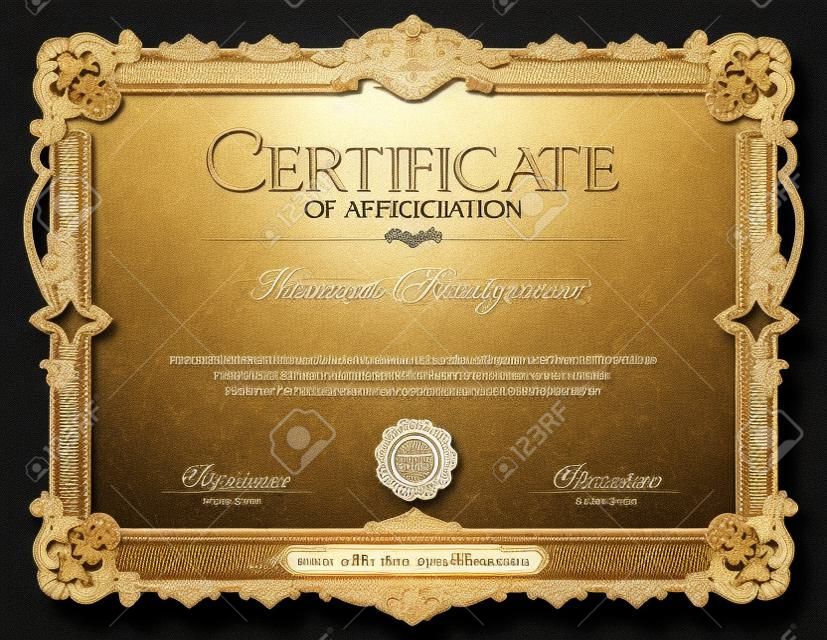 Antike Vintage Ornament Rahmen Certificate of Appreciation