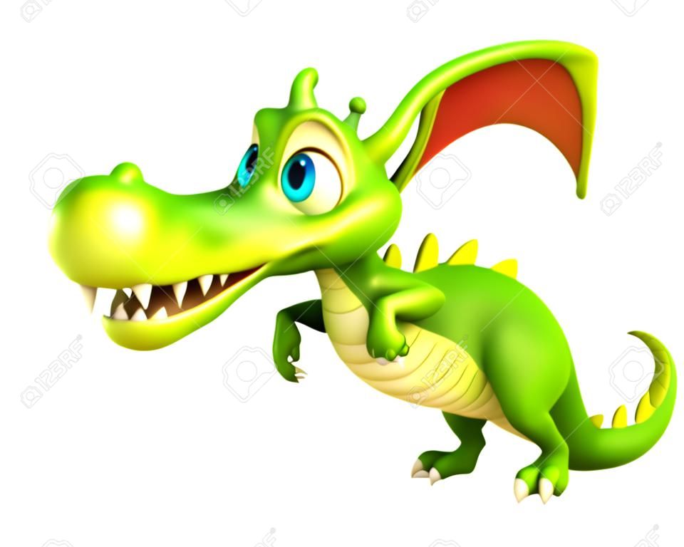 Illustrazione di rendering 3D di Dragon divertenti cartoni animati