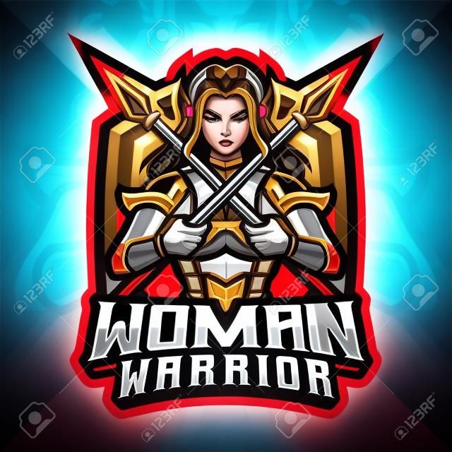 Logo maskotki esport kobiet wojowników