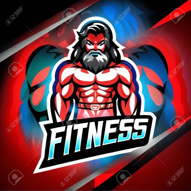 Fitness man esport mascot logo design