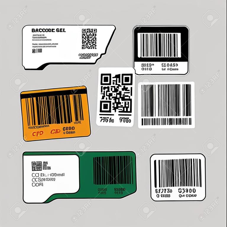 Conjunto de etiquetas de código de barras de código de varredura e barras de qr, preço de código de barras industrial, código de barras adesivo, tampa cd adesivo, etc.