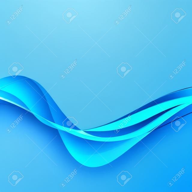 Glatte blaue Welle Abstrakter Hintergrund Transparente Linien in der Wellenform