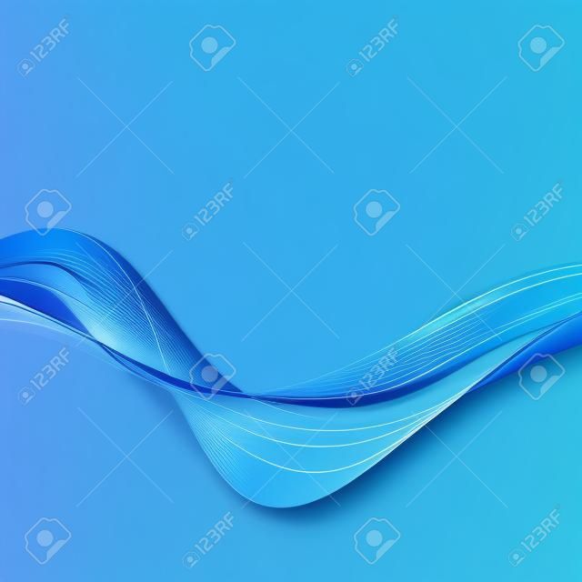 Glatte blaue Welle Abstrakter Hintergrund Transparente Linien in der Wellenform