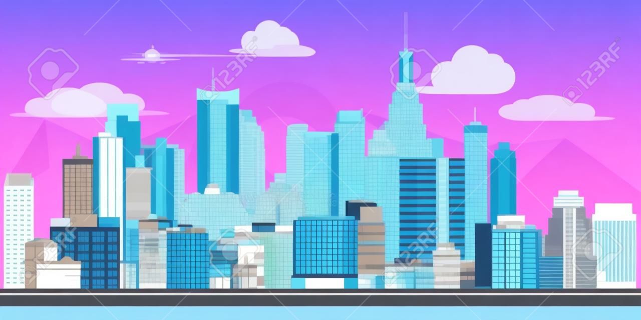 city ??Game Background background 2d game application. Vector design. Tileable horizontally. Size 1024x512.
