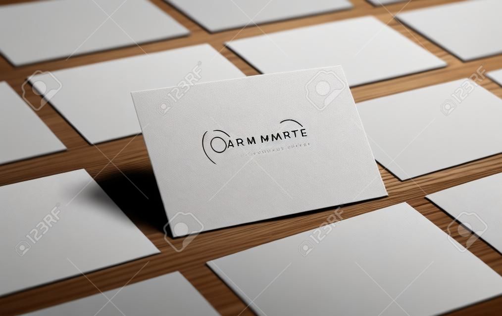Photo of business cards. Mock-up for branding identity. For graphic designers presentations and portfolios