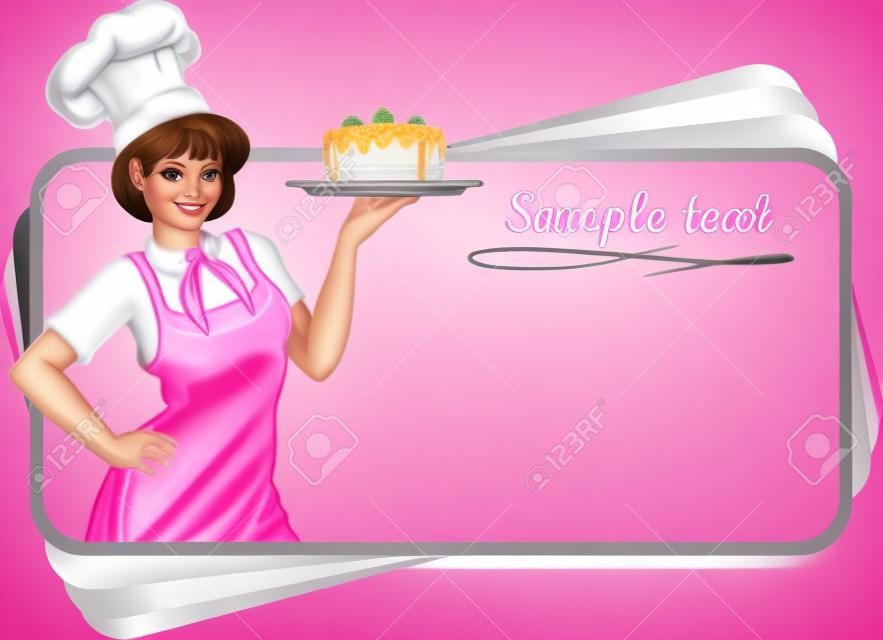 La ragazza in cuoco rosa