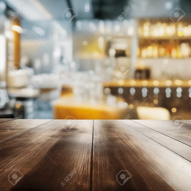 Tischplatte Zähler mit unscharfem Hintergrund Bar