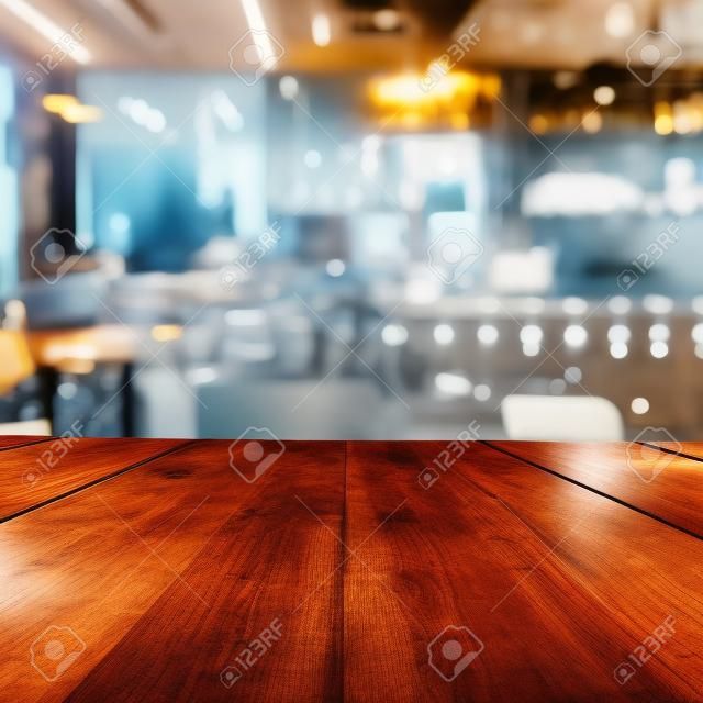 Table top counter with Blurred bar background