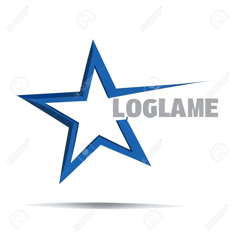 白い背景の星とロゴの会社でフラットなデザイン